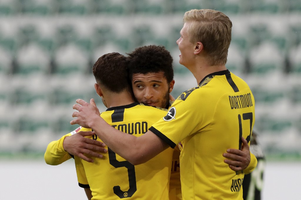 Celebración de los goles del Dortmund