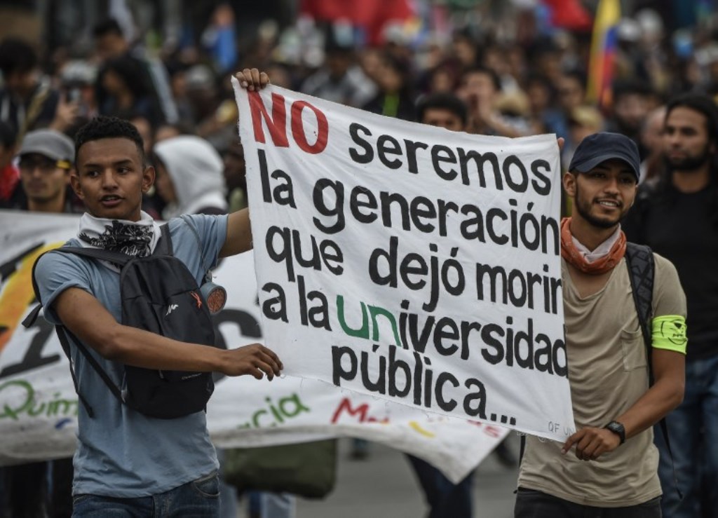manifestaciones estudiantes Colombia