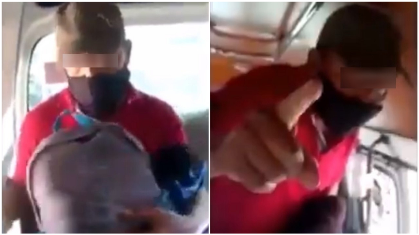 Hombre agrede a pasajera que lo grabó masturbándose en un bus