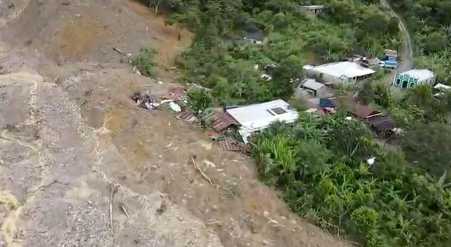 Dron capta imágenes en el caserío Quejá.