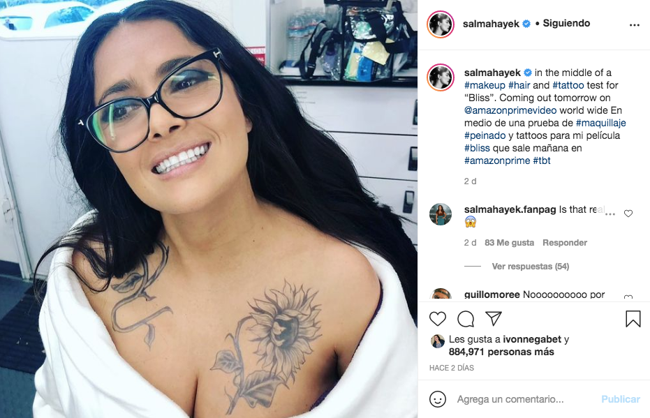 Salma Hayek sorprende con el enorme tatuaje que se hizo en sus senos