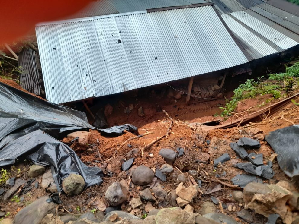 Se registrÃ³ un derrumbe en una casa de El Tumbador, San Marcos