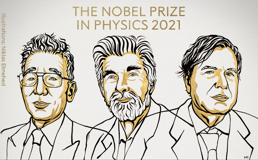 Syukuro Manabe, Klaus Hasselmann y Giorgio Parisi, ganadores del Premio Nobel de Física 2021.