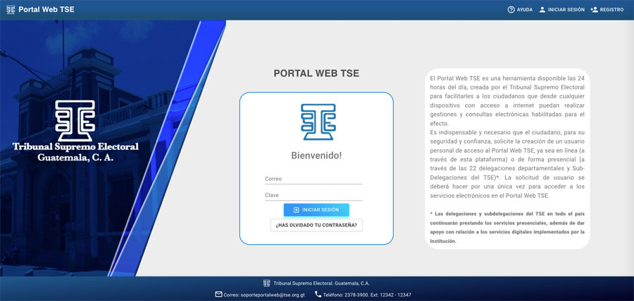 Portal web del TSE