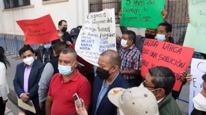 protesta de comunidades y el diputado Aldo Dávila