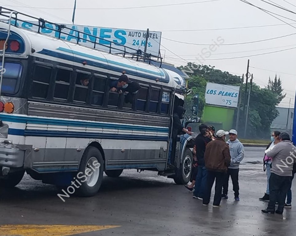 asalto a bus en Km. 47 ruta Interamericana
