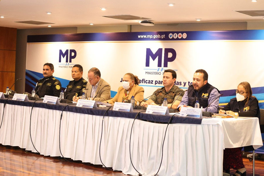 Conferencia de prensa de autoridades del MP, GobernaciÃ³n y Defensa Nacional
